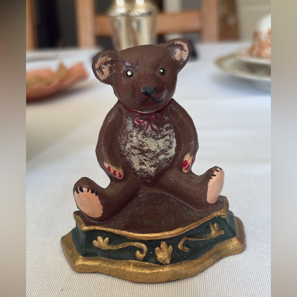Charming Teddy Bear Cast Iron Door Stop